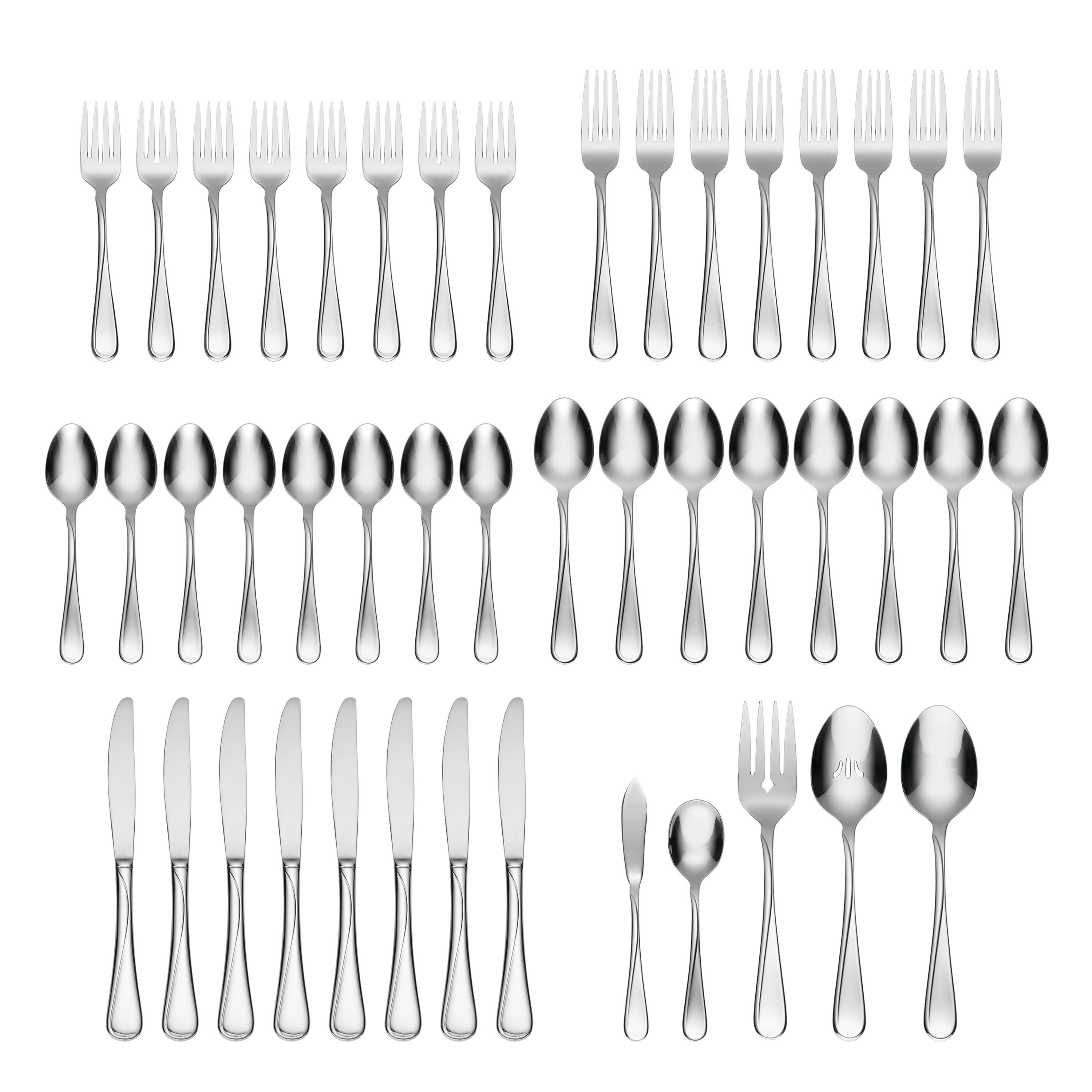 【美品】ONEIDA カトラリーセット Oneida Flight 45 Piece Everyday Flatware Set, Service For 8